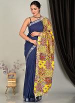 Linen Multi Colour Casual Wear Printed Saree